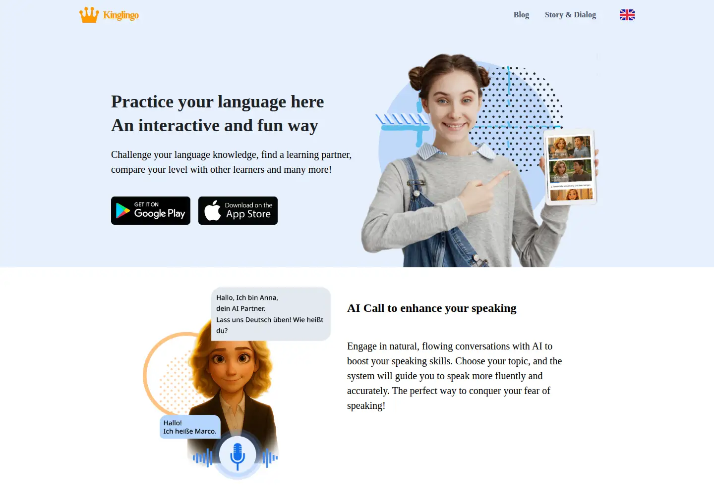 Screenshot of kinglingo.com