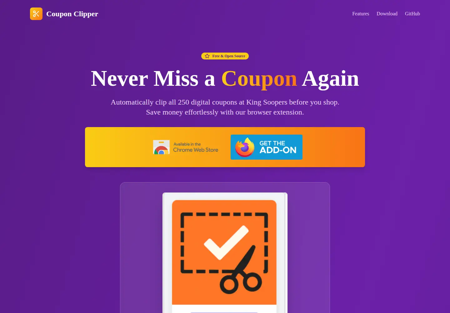Screenshot of kingsooperscoupons.com