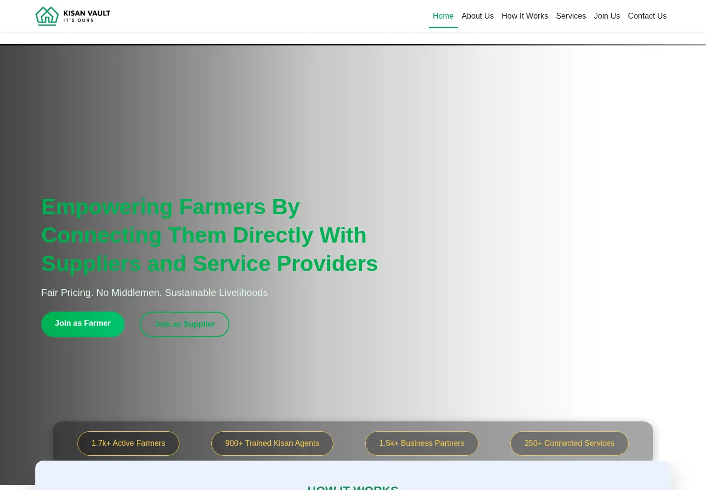 Captured homepage of kisanvault.com in the current scan