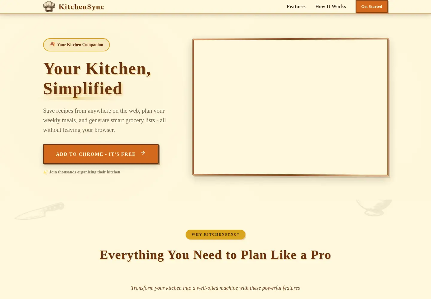 Captured homepage of kitchensyncextension.com in the current scan