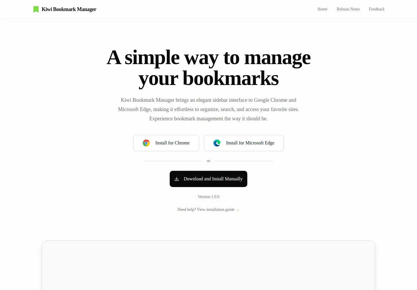 Screenshot of kiwibookmark.com