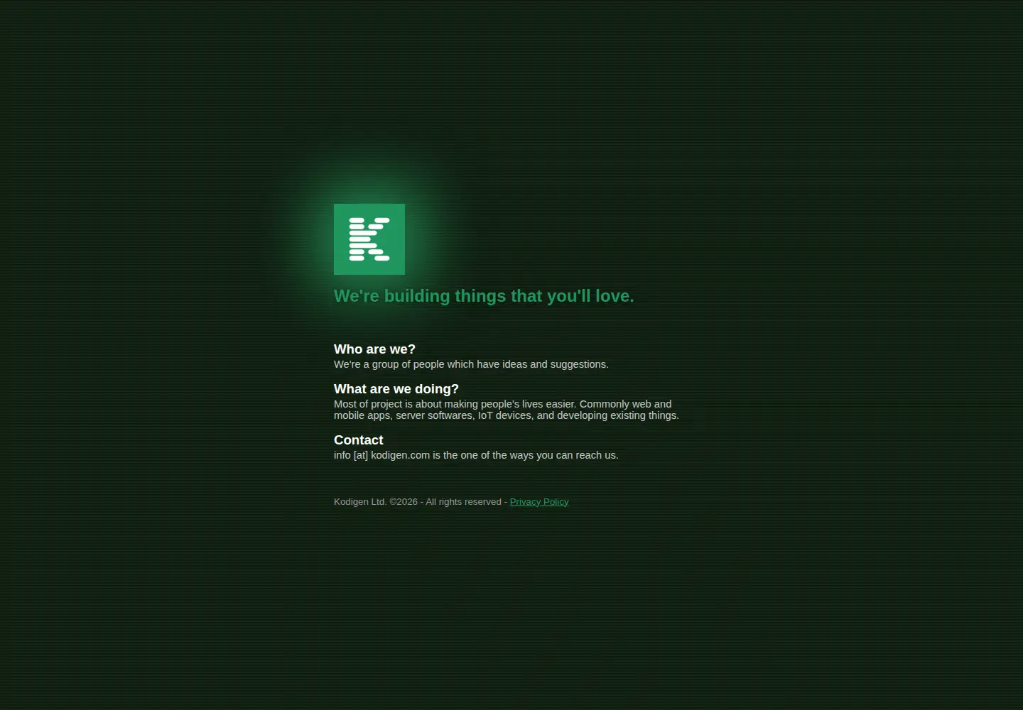Screenshot of kodigen.com