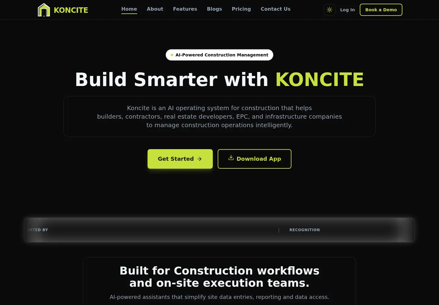 Captured homepage of koncite.com in the current scan
