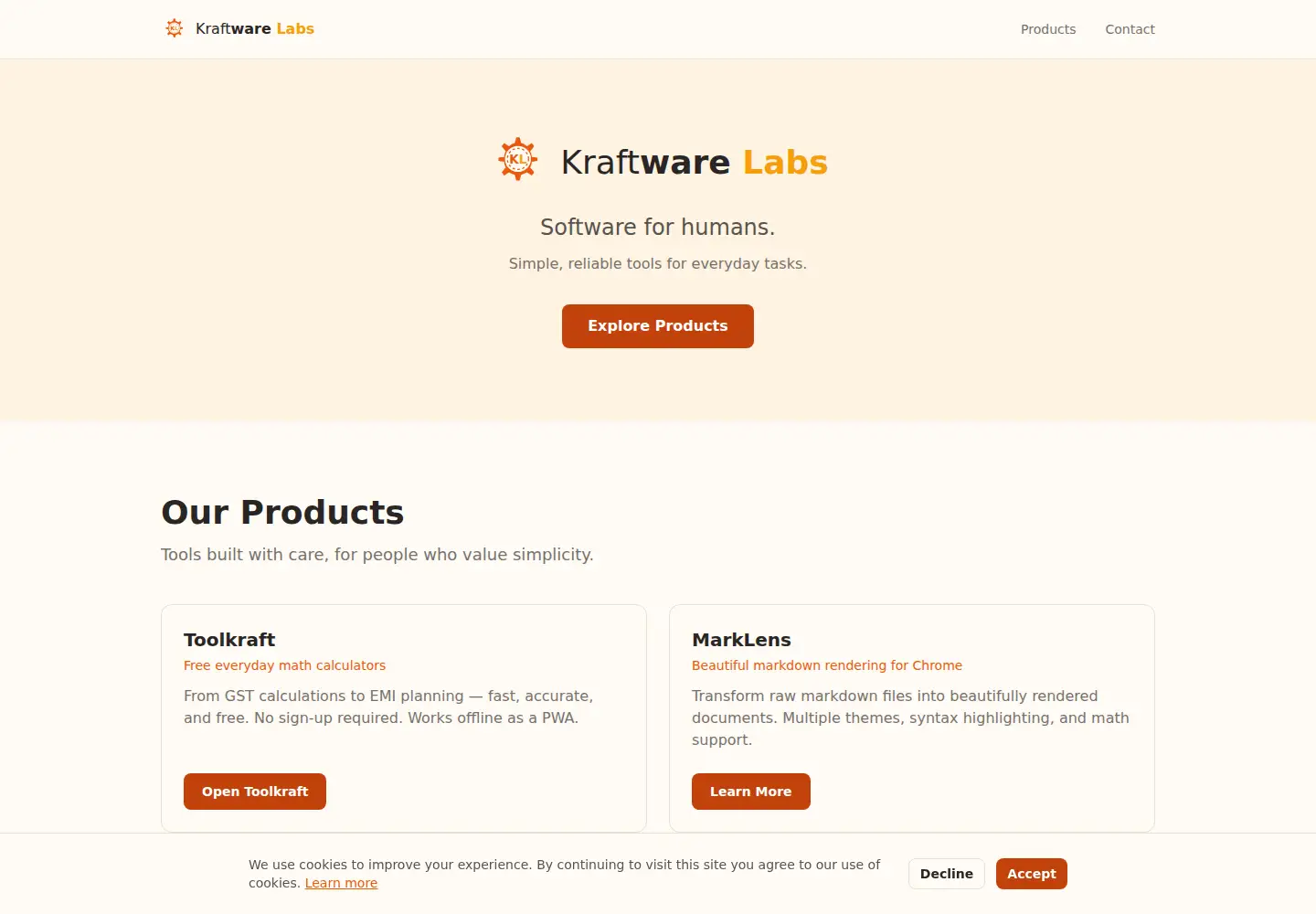 Screenshot of kraftwarelabs.com