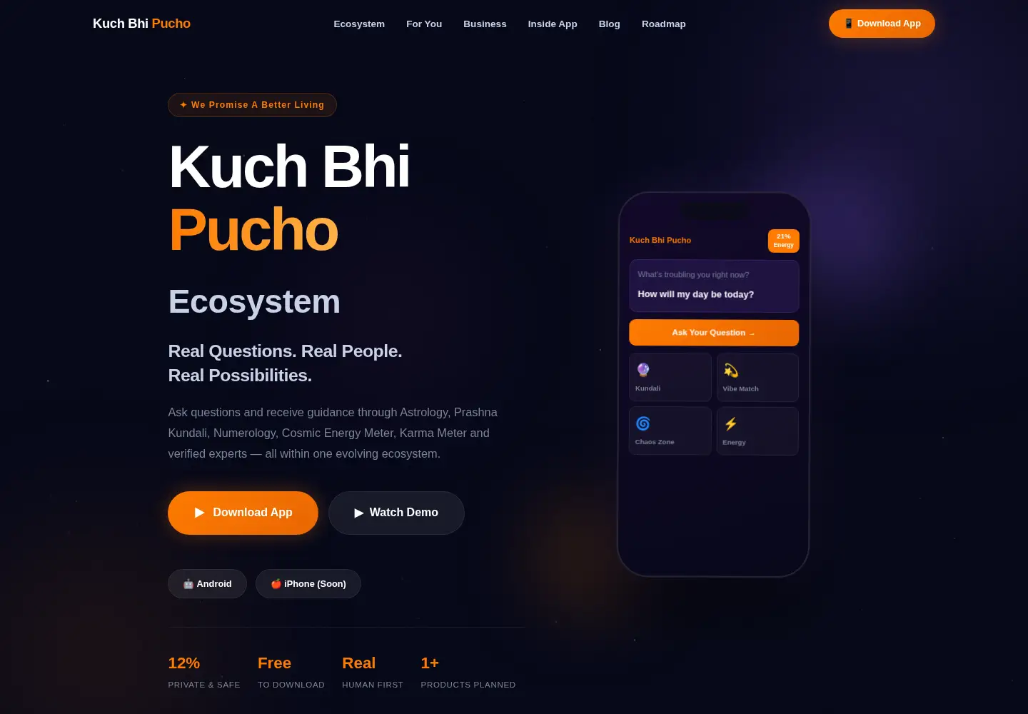 Screenshot of kuchbhipucho.com