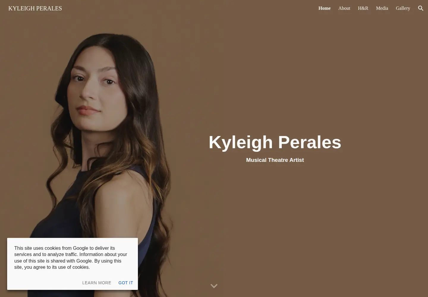 Captured homepage of kyleighperales.com in the current scan