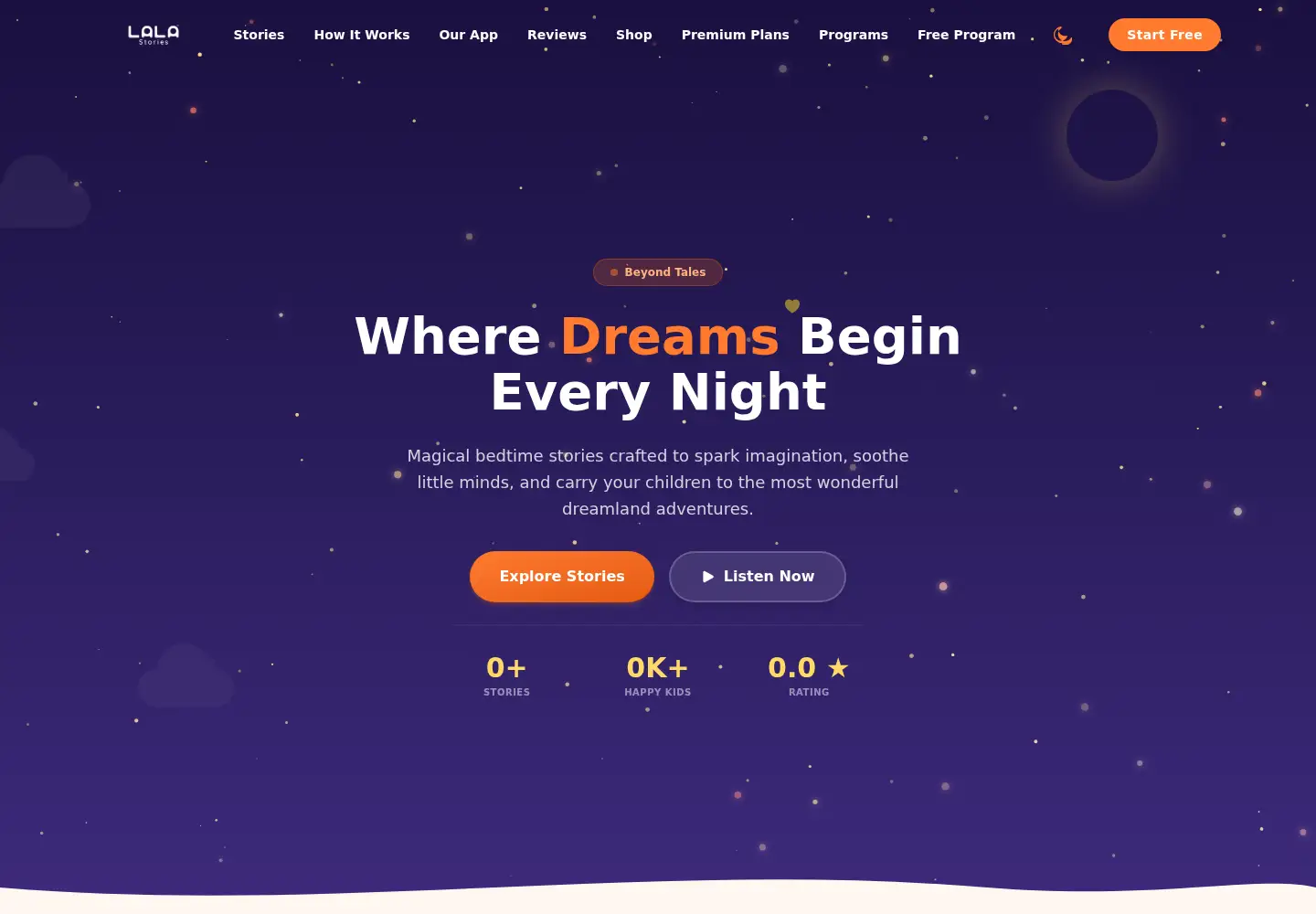 Screenshot of lalastories.com