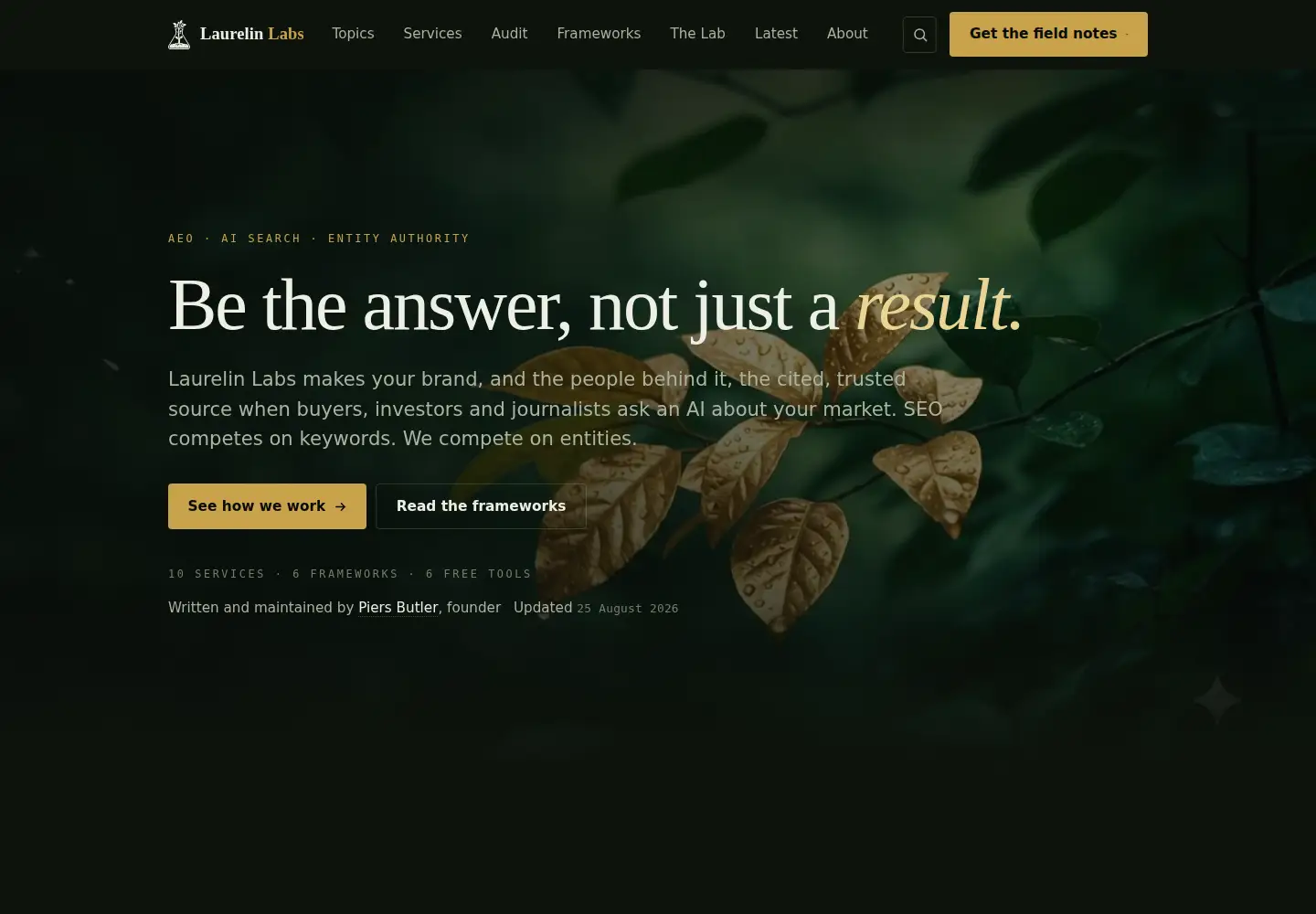 Screenshot of laurelinlabs.com