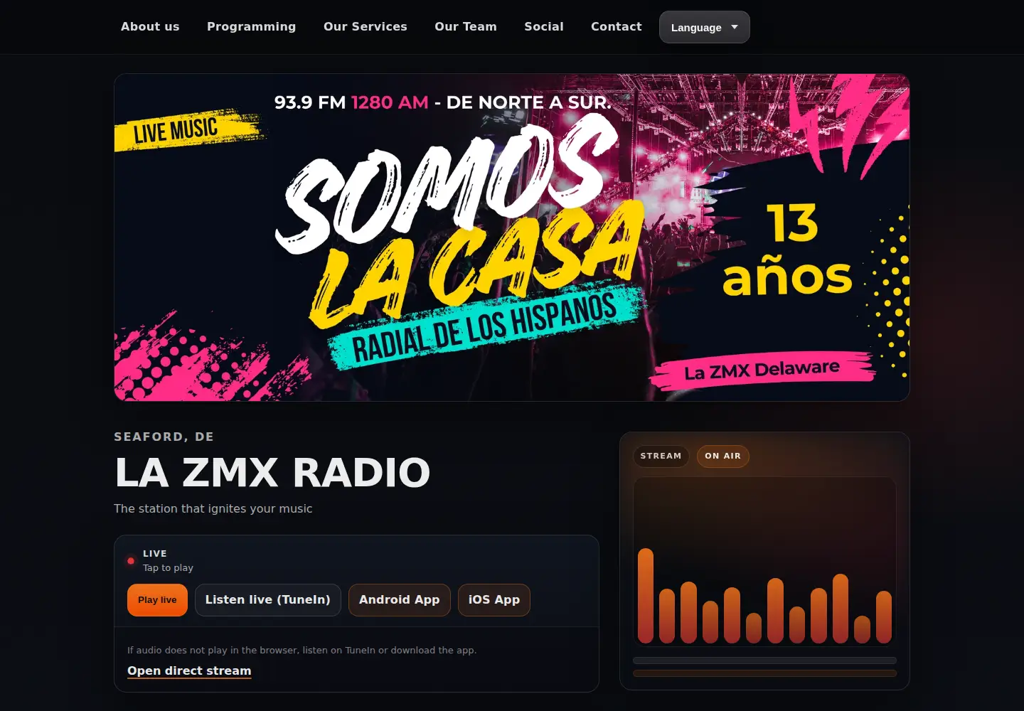 Captured homepage of lazmxradio.com in the current scan