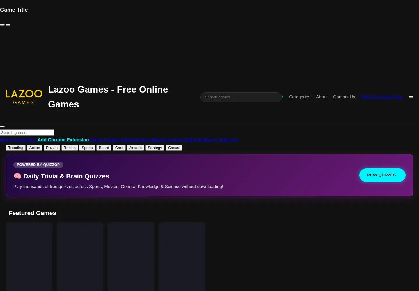 Screenshot of lazoogames.com