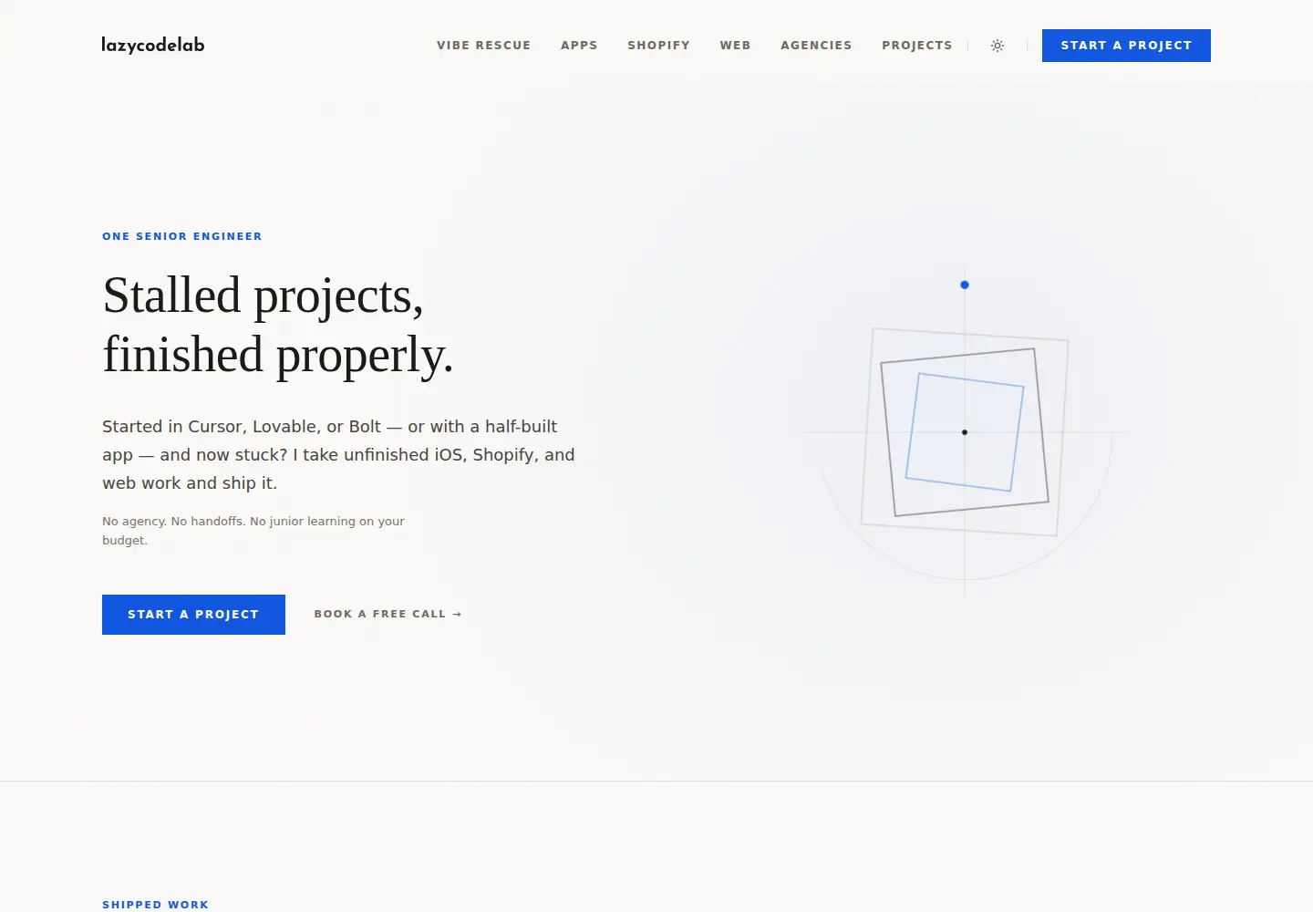 Captured homepage of lazycodelab.com in the current scan