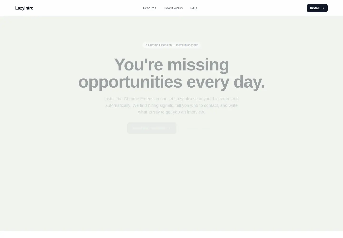 Screenshot of lazyintro.com