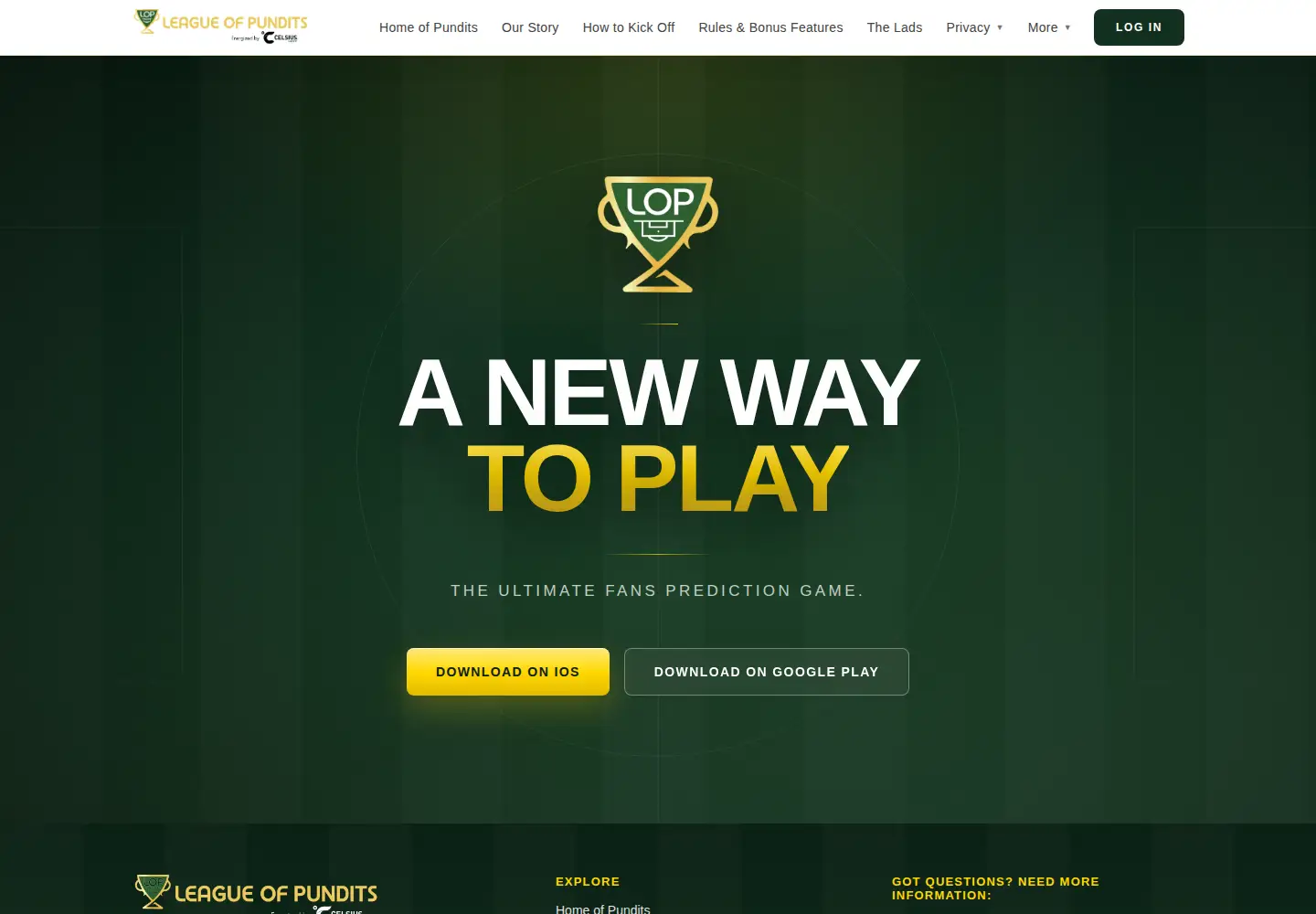 Screenshot of leagueofpundits.com