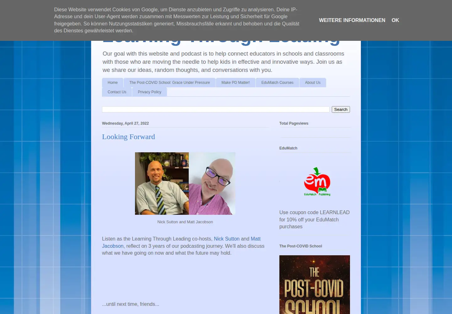 Screenshot of learningthroughleading.com