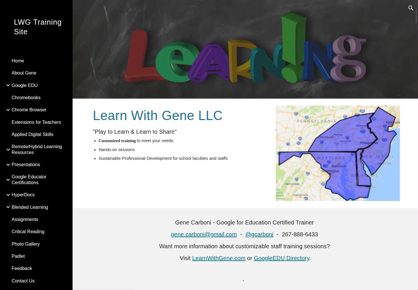 Screenshot of learnwithgene.com