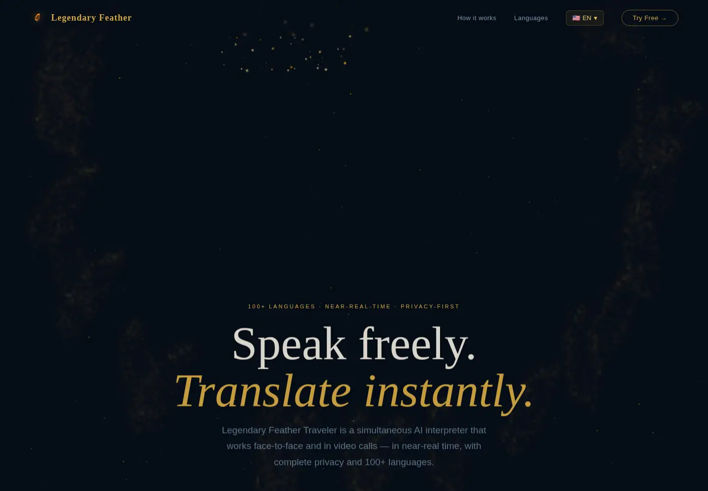 Screenshot of legendaryfeather.com