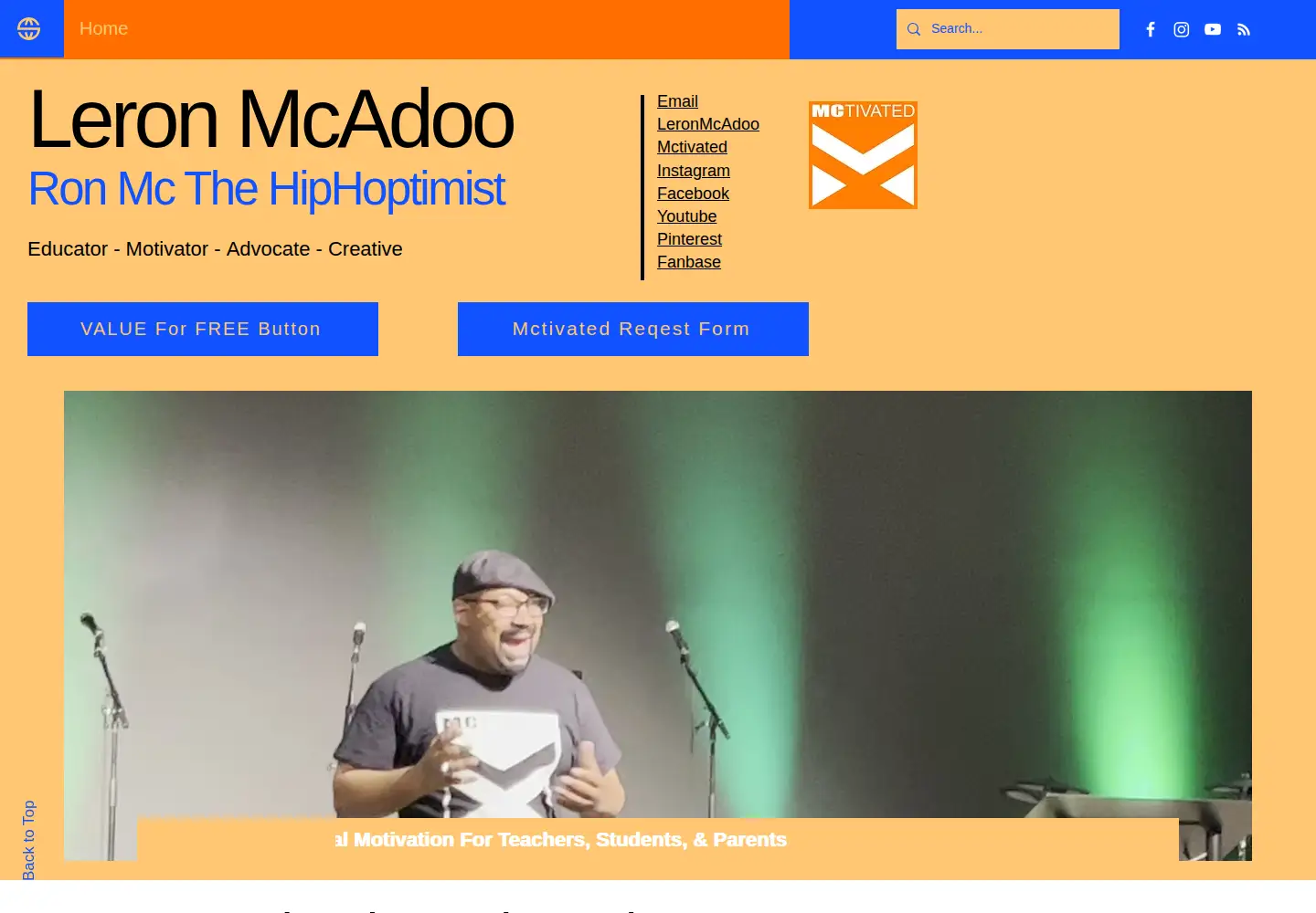 Screenshot of leronmcadoo.com