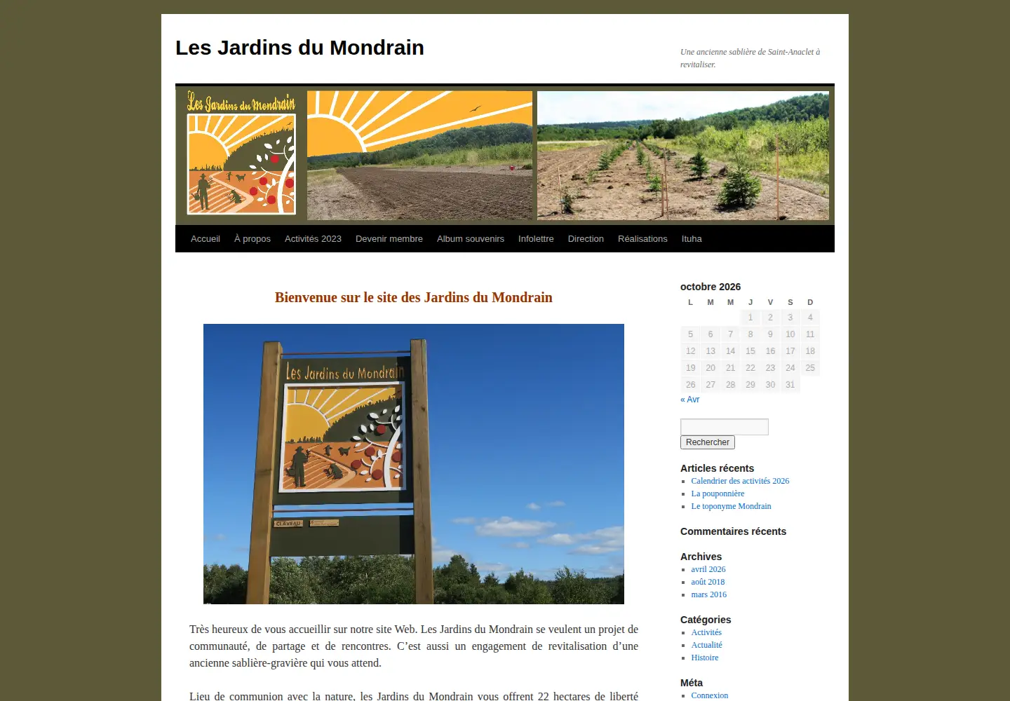 Captured homepage of lesjardinsdumondrain.com in the current scan