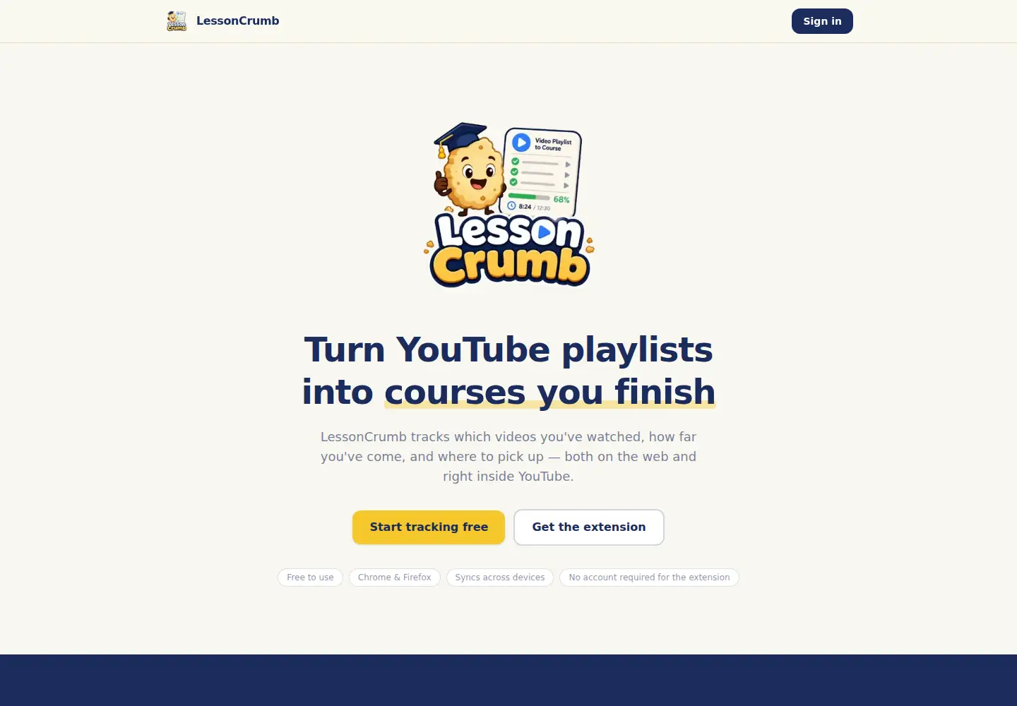 Captured homepage of lessoncrumb.com in the current scan