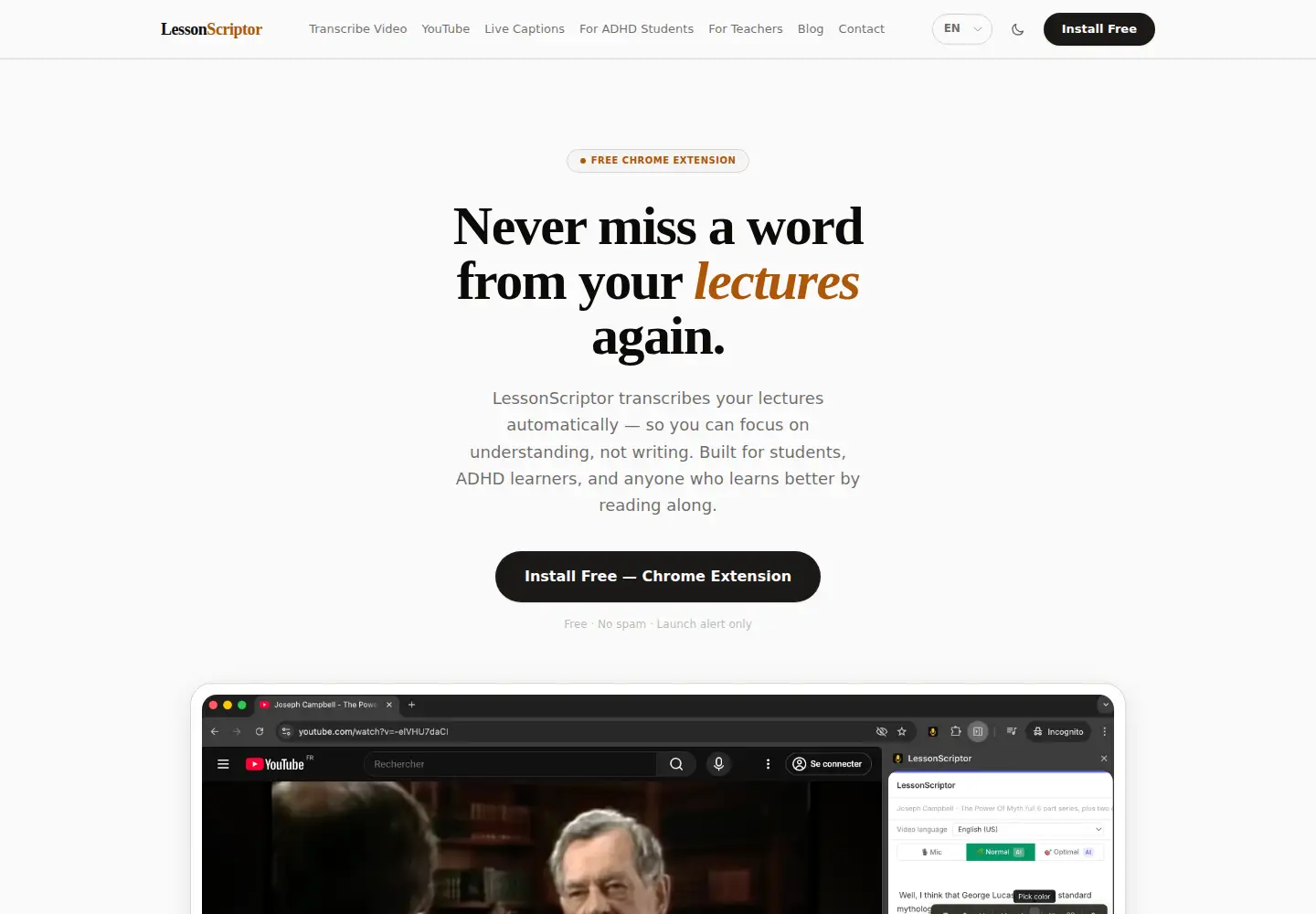 Screenshot of lessonscriptor.com