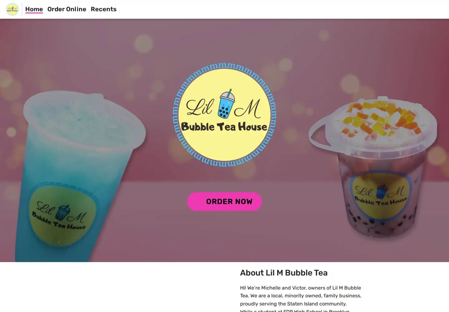 Captured homepage of lilmbubbletea.com in the current scan