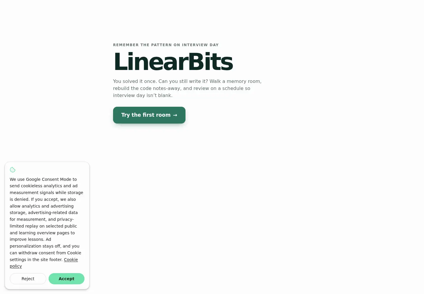 Screenshot of linearbits.com