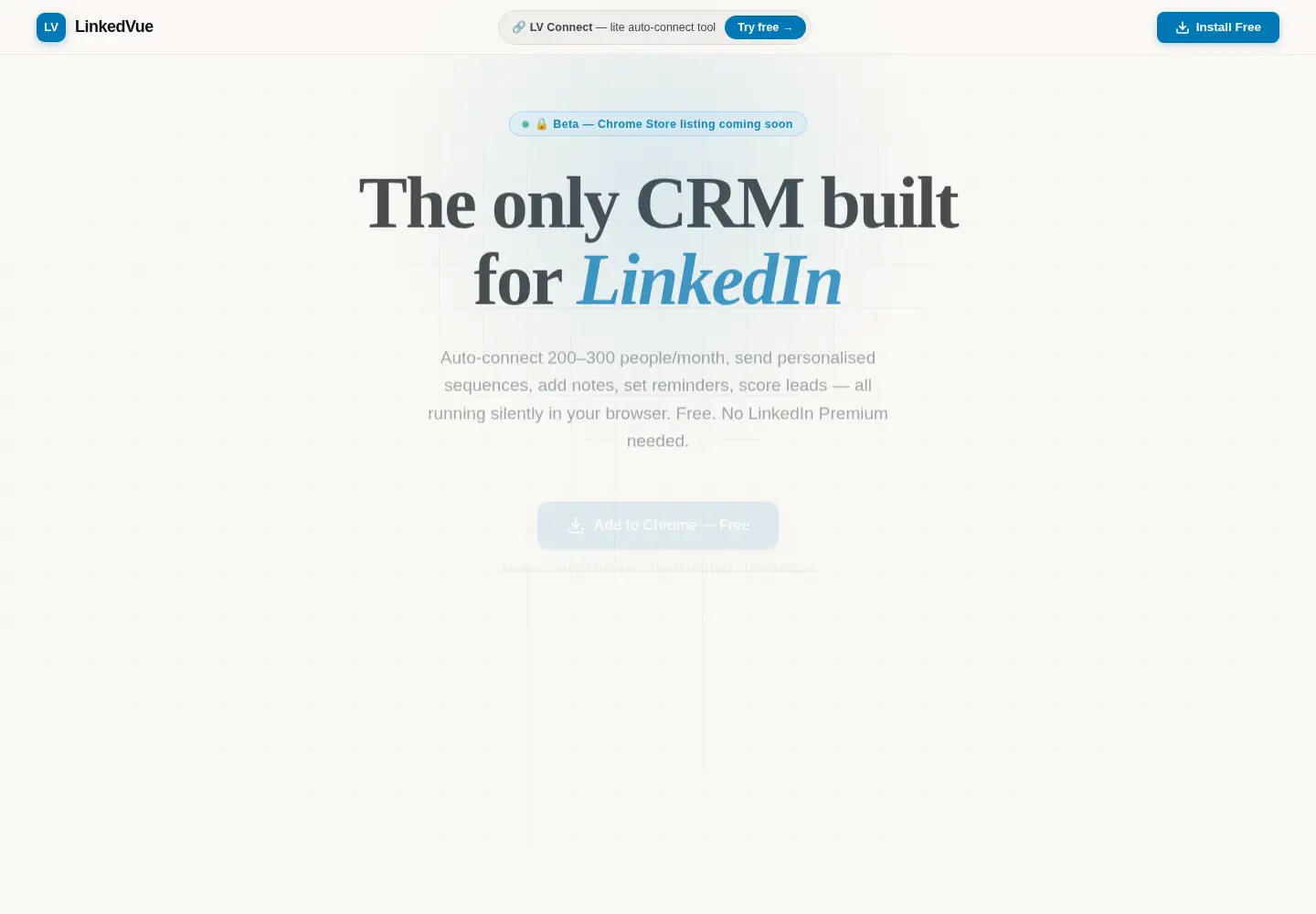 Screenshot of linkedvue.com