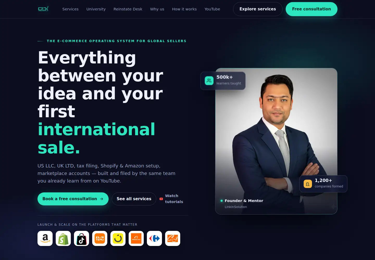Screenshot of linkinsolution.com