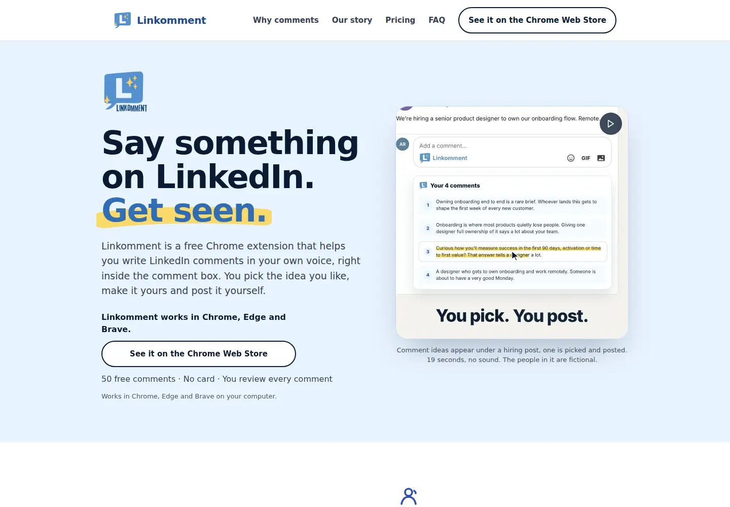 Screenshot of linkomment.com