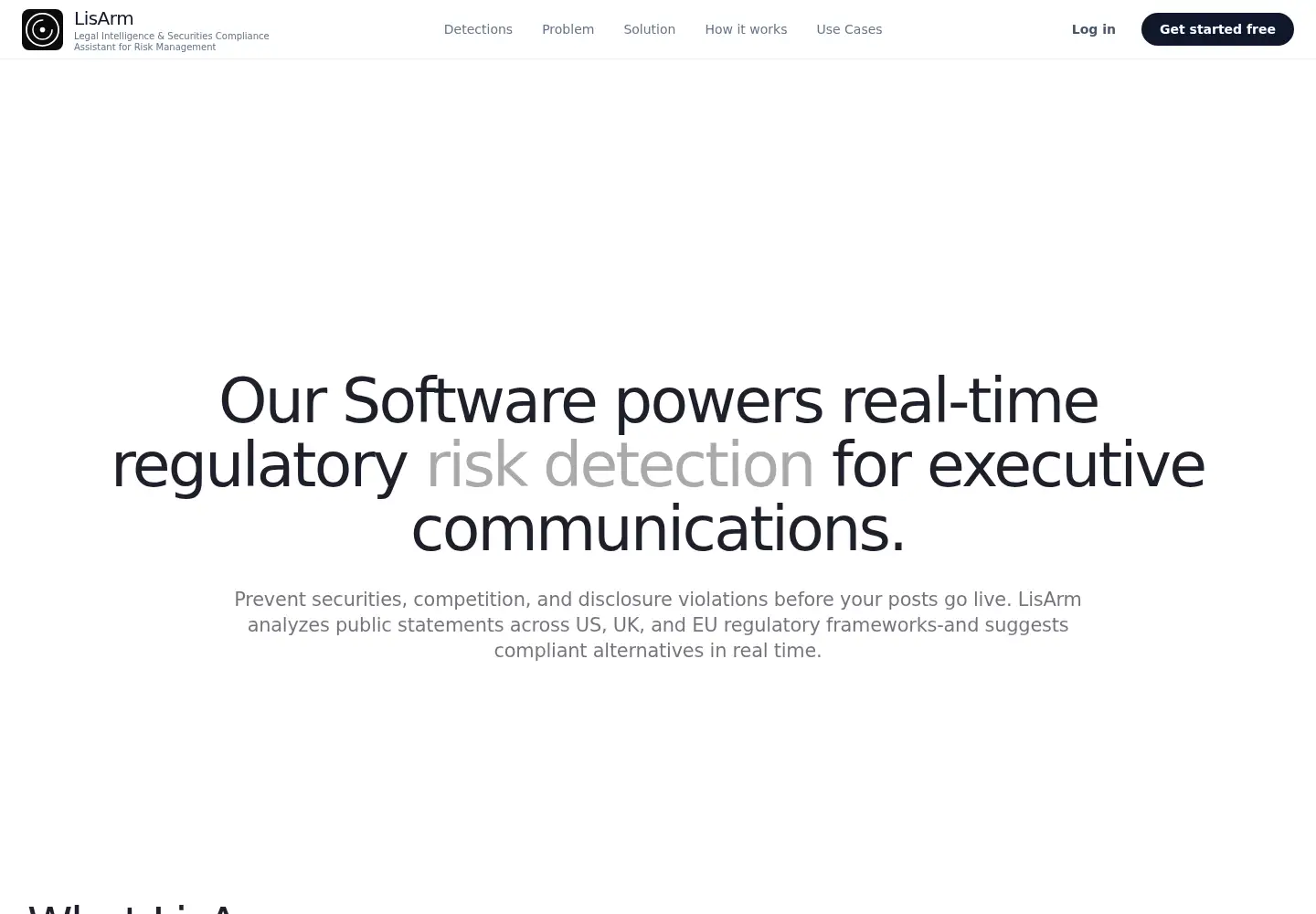 Captured homepage of lisarm.com in the current scan