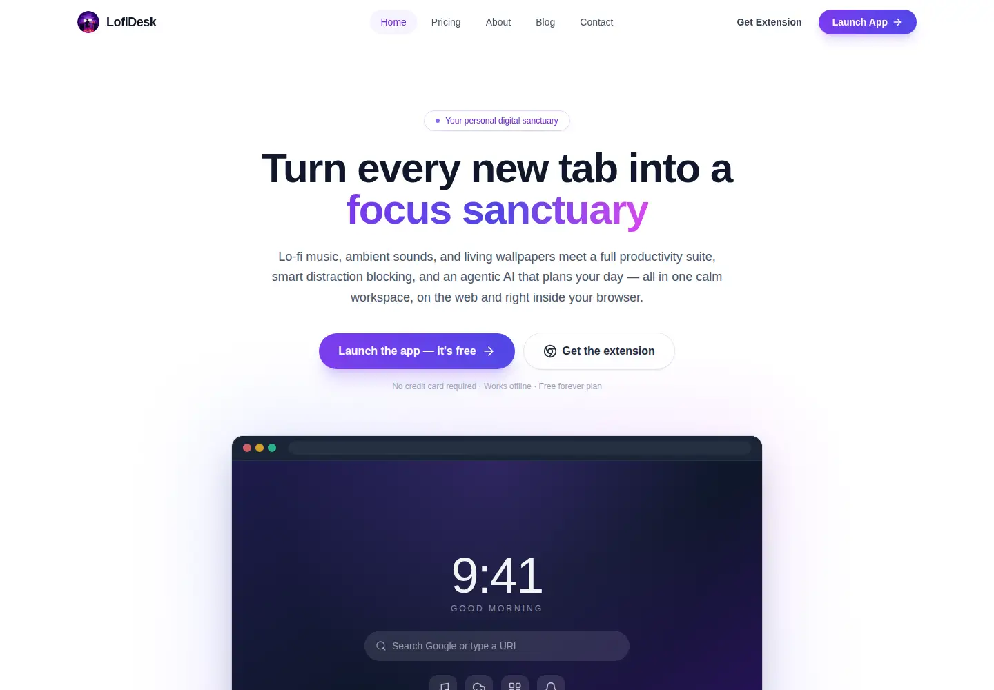 Screenshot of lofidesk.com
