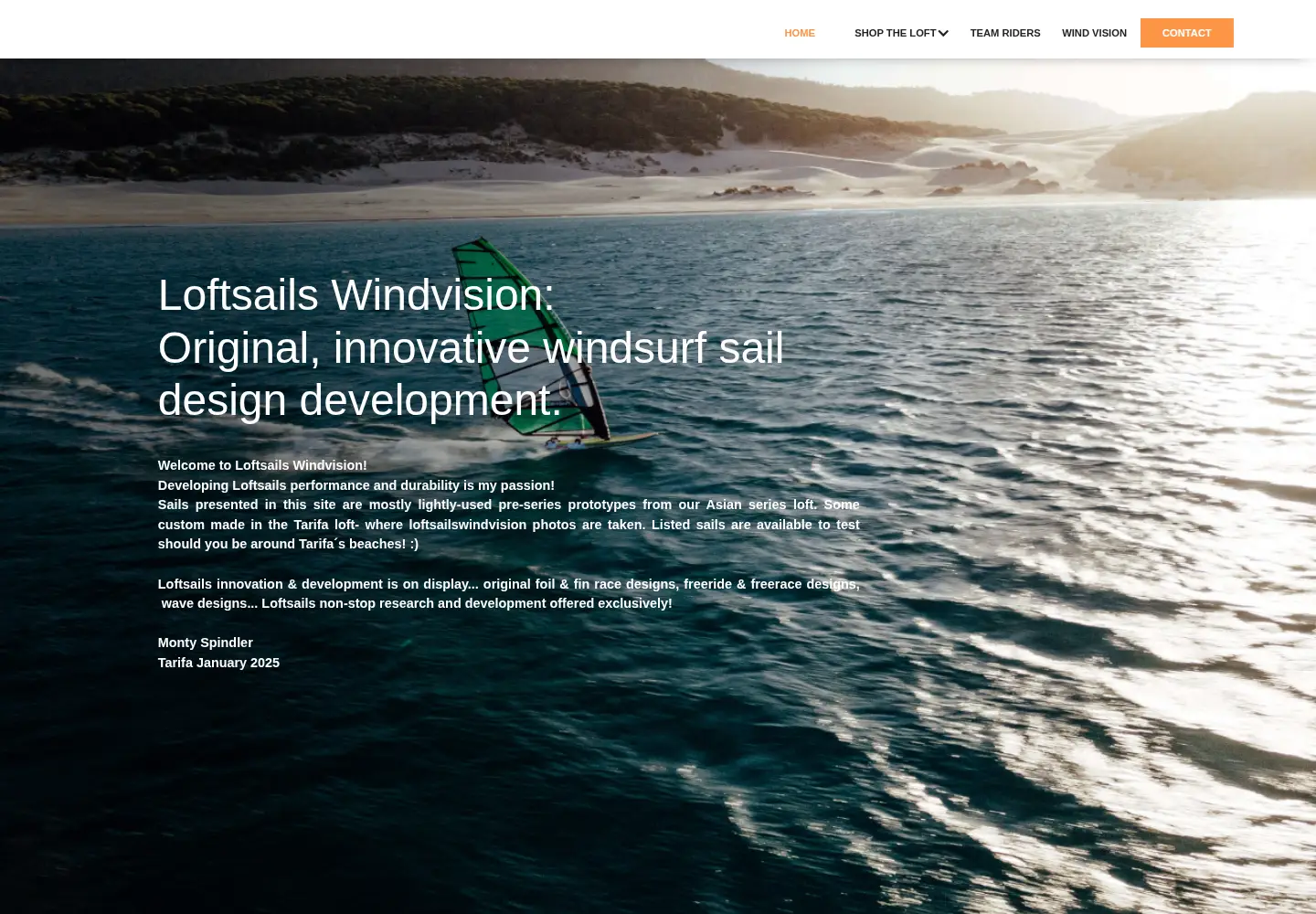 Captured homepage of loftsailswindvision.com in the current scan