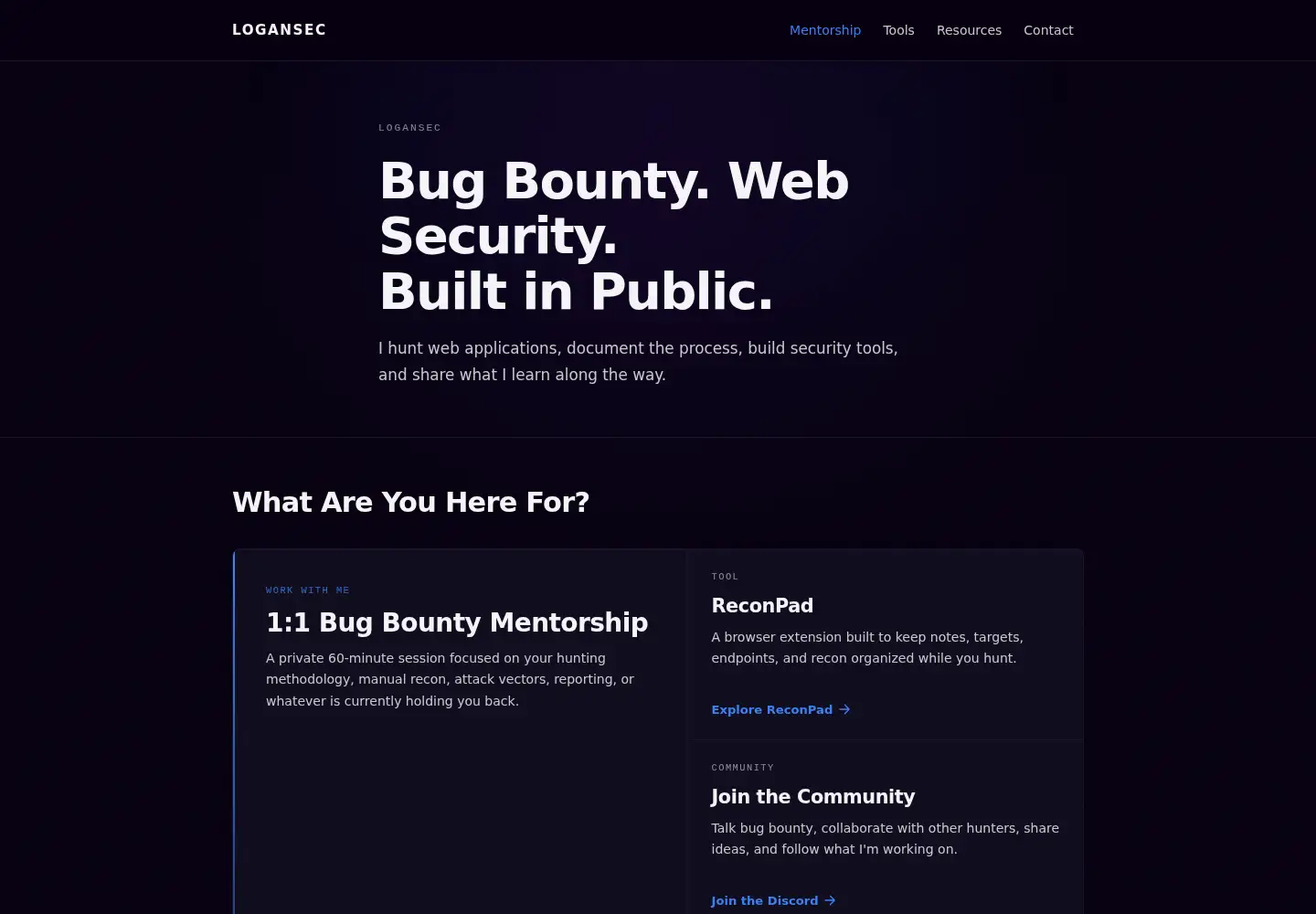 Screenshot of logansec.com