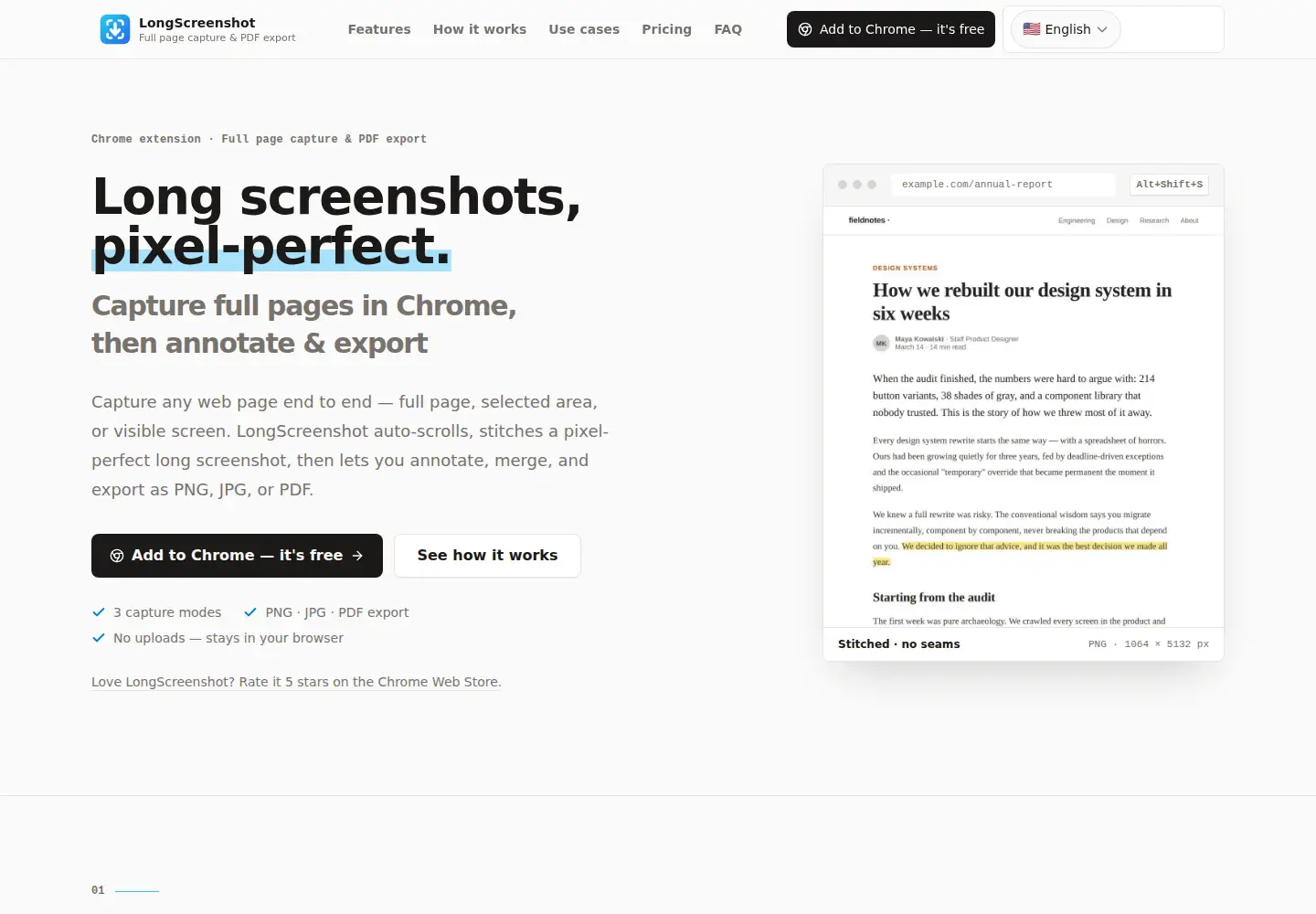Screenshot of longscreenshot.com