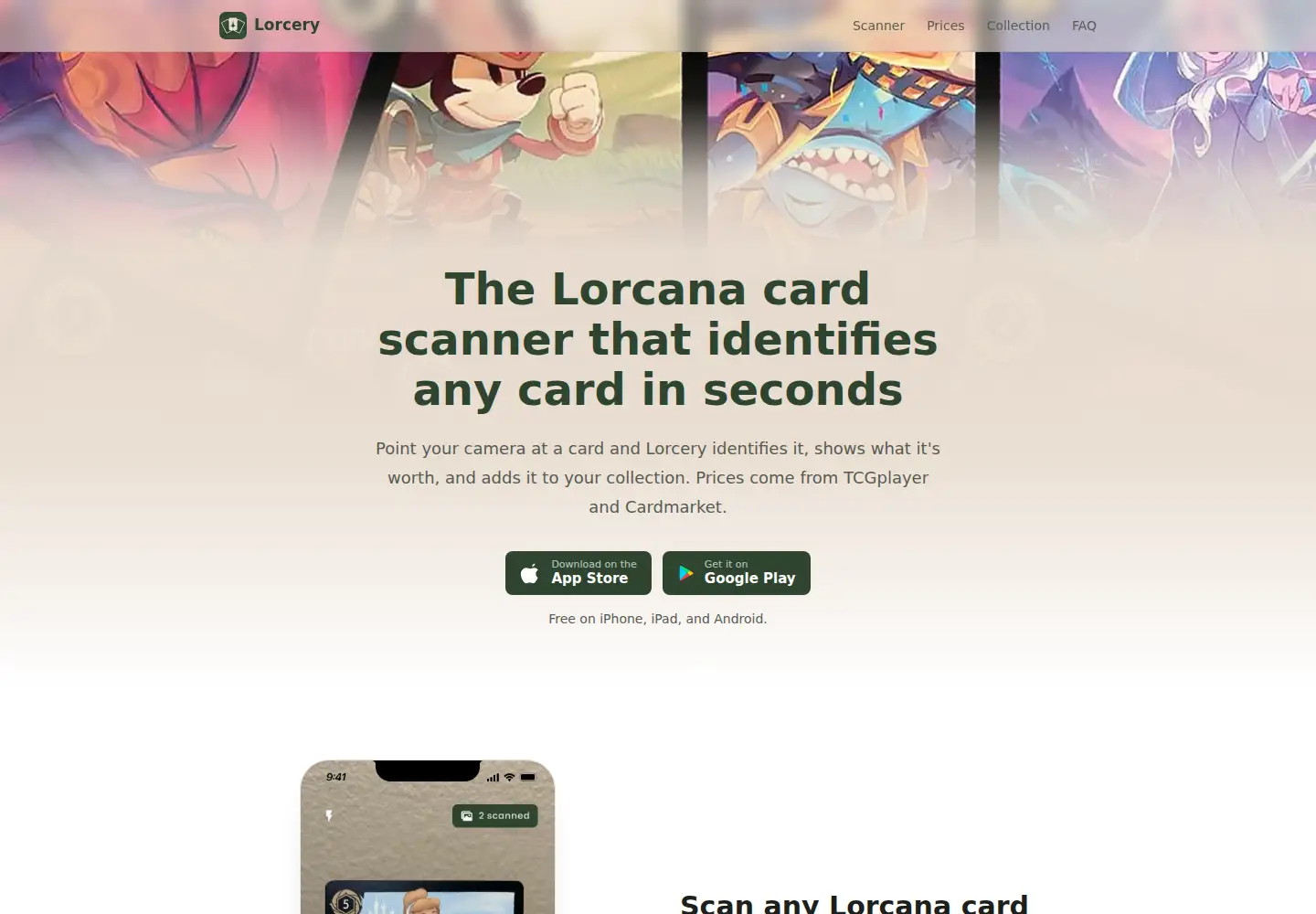 Captured homepage of lorcery.com in the current scan