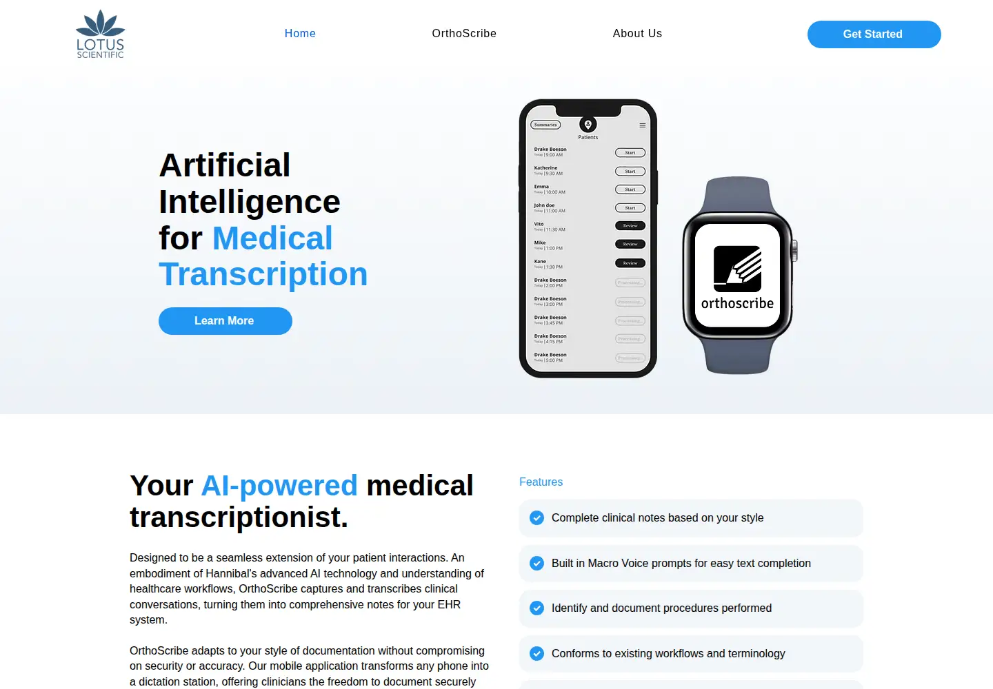 Captured homepage of lotusscientific.com in the current scan