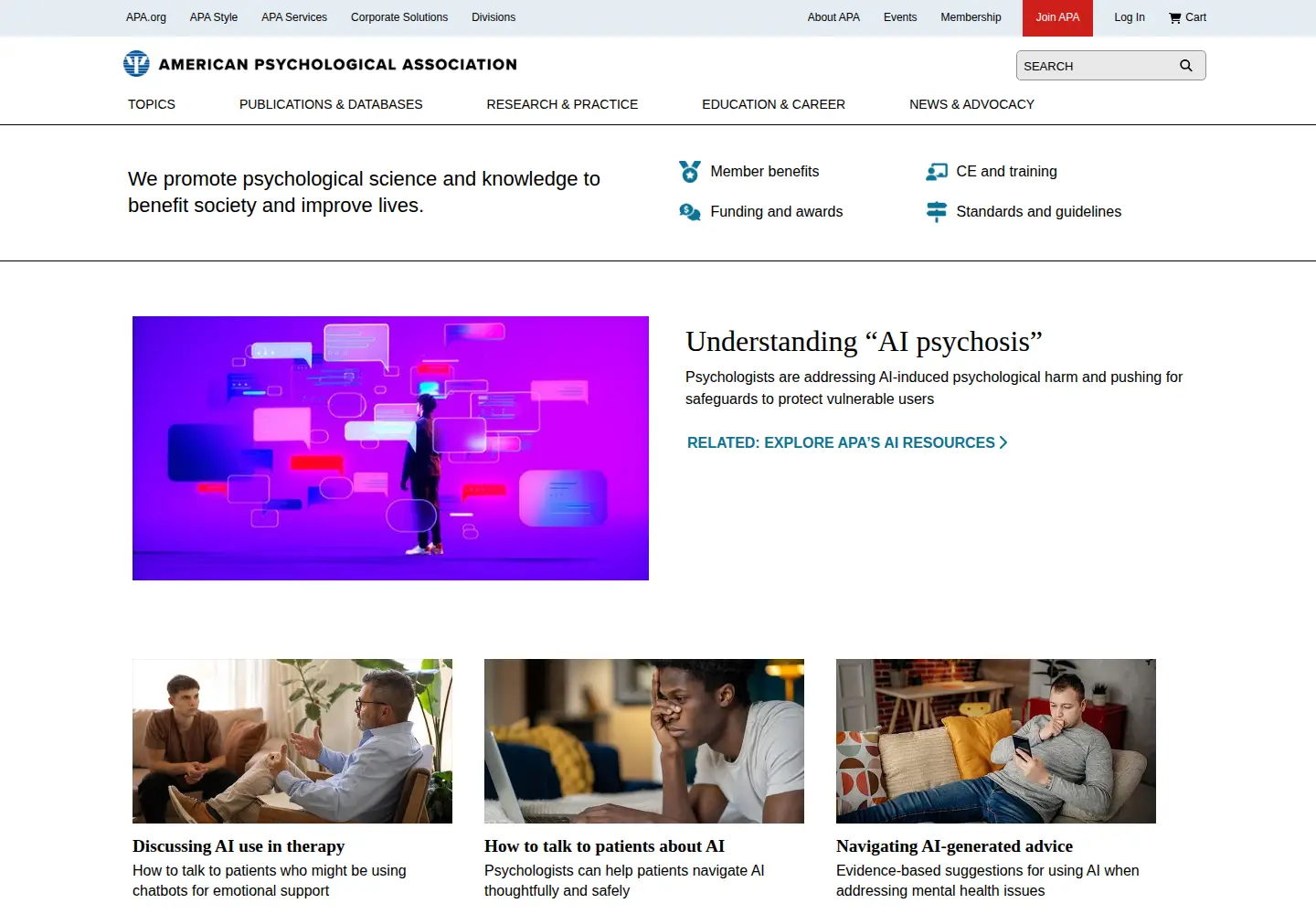 Screenshot of apa.org