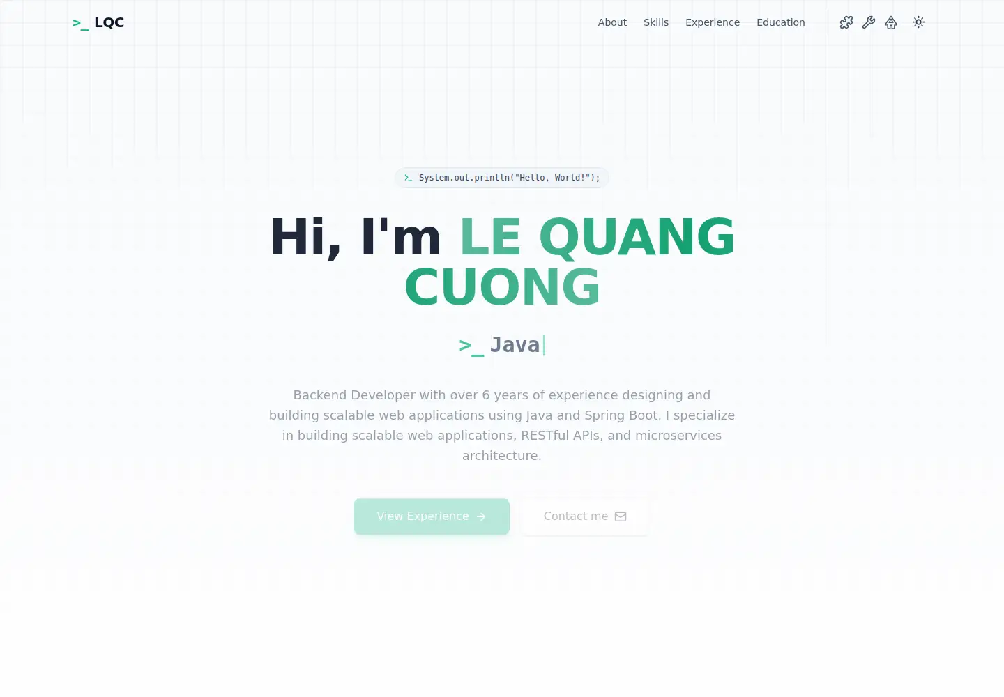 Captured homepage of lqcdev.com in the current scan