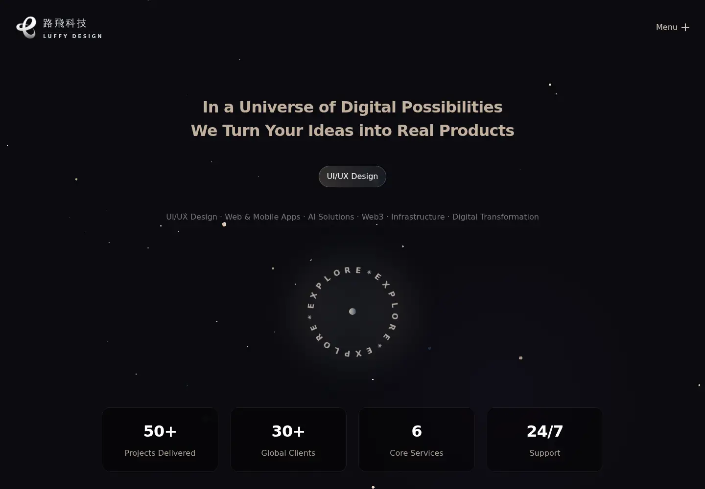 Screenshot of luffydesign.com