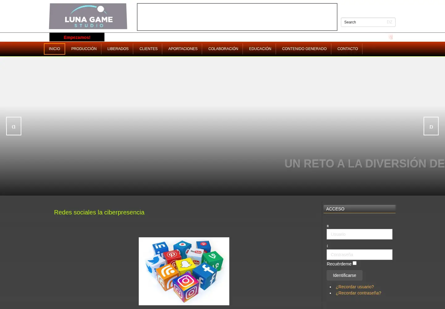 Screenshot of lunagamestudio.com