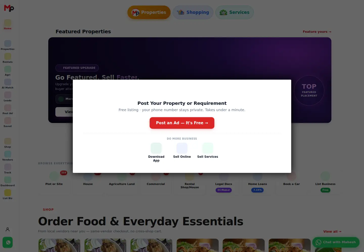 Captured homepage of madanapalleproperties.com in the current scan