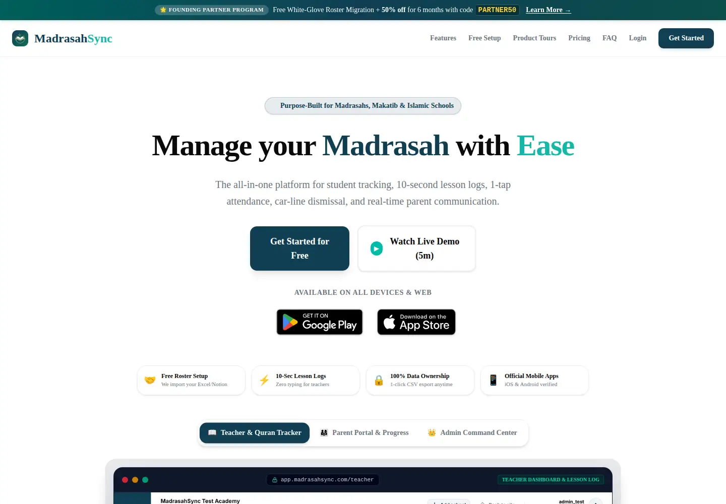 Captured homepage of madrasahsync.com in the current scan