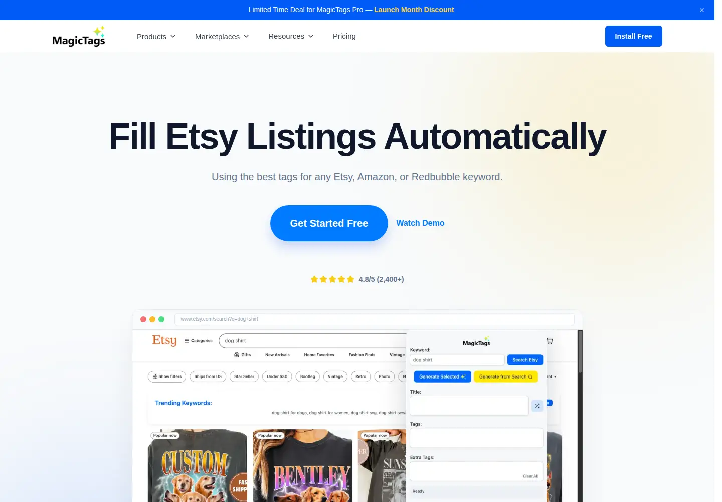 Screenshot of magictagstool.com