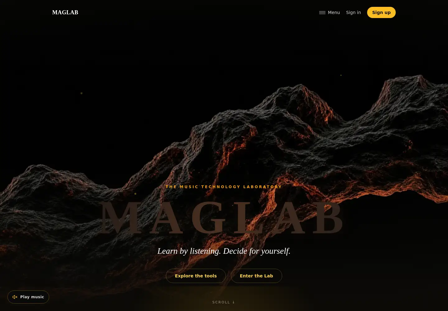 Captured homepage of maglab-ai.com in the current scan