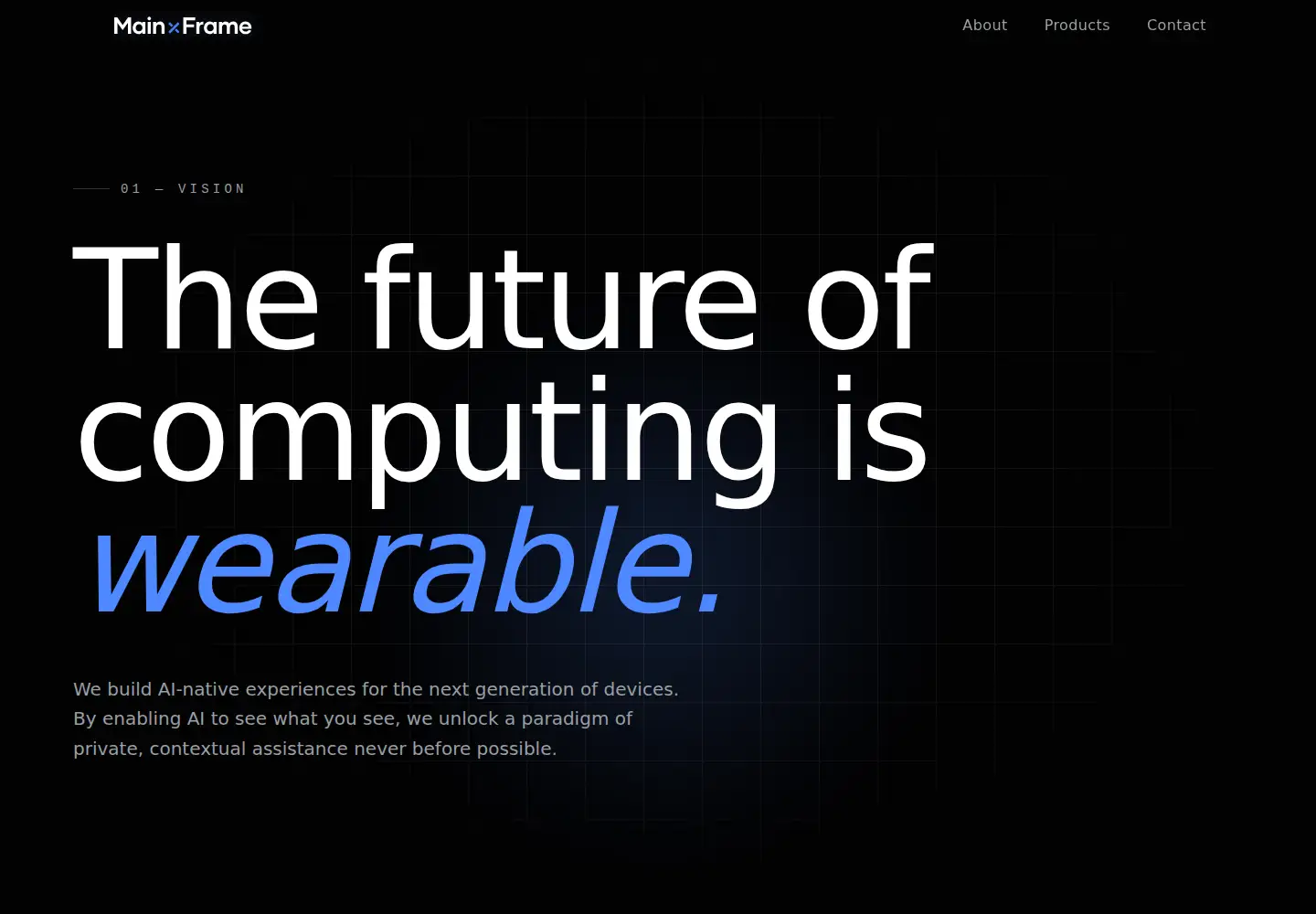 Captured homepage of mainxframe.com in the current scan