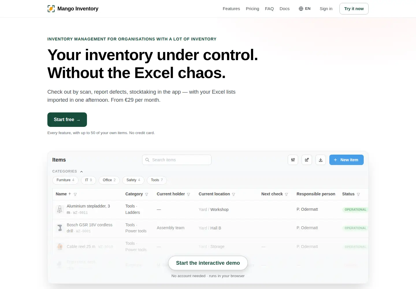 Screenshot of mangoinventory.com