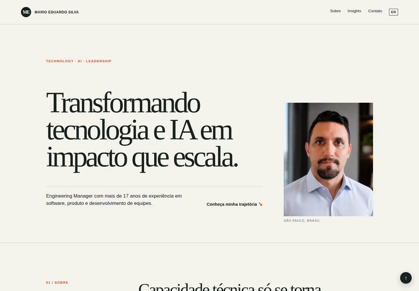 Captured homepage of marioeduardo.com in the current scan