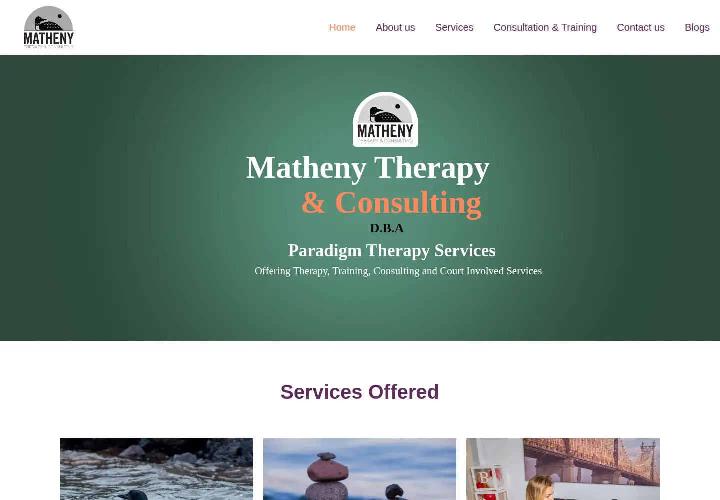 Screenshot of mathenytherapy.com