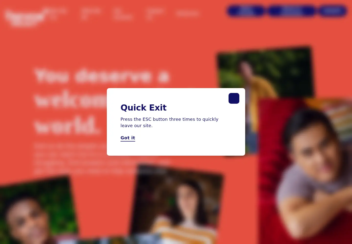 Screenshot of thetrevorproject.org