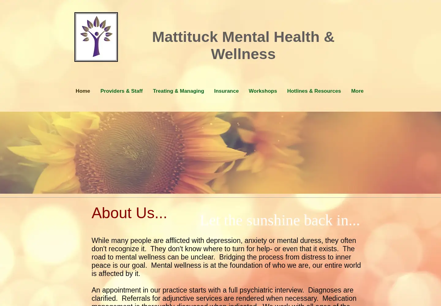 Screenshot of mattituckmentalwellness.com